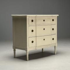 Gustavian Swedish Commode Louis XVI Style White Paint Distressed 1990s - 3633292