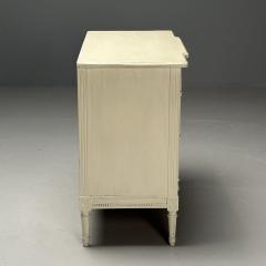 Gustavian Swedish Commode Louis XVI Style White Paint Distressed 1990s - 3633294