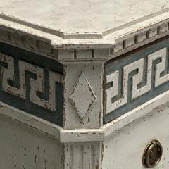 Gustavian Swedish Painted Commodes Greek Key White and Blue Paint Distressed - 3633864
