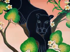 Gustavo Novoa Black Panther in a tree with a peach sky - 1089290