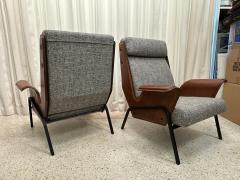 Gustavo Pulitzer Finali Pair of Alba Stitched Leather Lounge Chairs by Gustavo Pulitzer for Arflex - 4619828