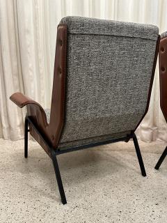 Gustavo Pulitzer Finali Pair of Alba Stitched Leather Lounge Chairs by Gustavo Pulitzer for Arflex - 4619878