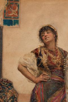 Gustavo Simoni Italian 1845 1926 A Watercolor of An Orientalist Dancer 1890 - 2593865