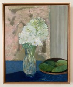 Guy Bardone Vase en Cristal aux Fleurs Blanches - 4362816