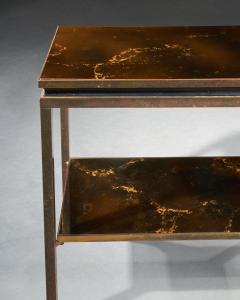 Guy LeFevre A PAIR OF LACQUERED WOOD BRASS 2 TIER ETAGERES GUY LEFEVRE FOR MAISON JANSEN - 2589429