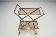 Guy LeFevre Brass Bar Cart by Guy Lefevre attr for Maison Jansen France 1960s - 1799806