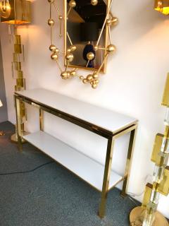 Guy LeFevre Brass Console Table Lacquered by Guy Lefevre for Maison Jansen France 1970s - 520685