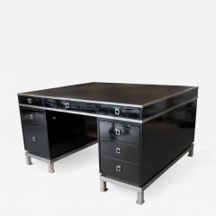 Guy LeFevre Double sided presidential pedestal desk in lacquer and steel - 901794