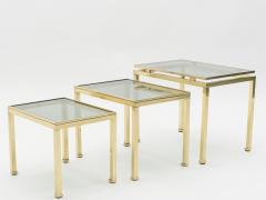 Guy LeFevre French Brass nesting table Guy Lefevre for Maison Jansen 1970 s - 994593