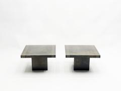 Guy LeFevre Guy Lefevre for Ligne Roset pair of lacquered brass end table 1970s - 1555201