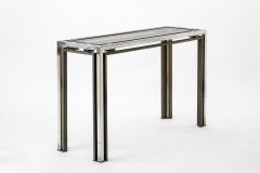 Guy LeFevre Guy Lefevre nickel glass console - 948652