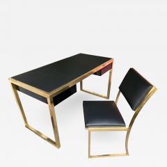 Guy LeFevre Lacquered Brass Desk and Chair by Guy Lef vre for Maison Jansen France 1970s - 949058