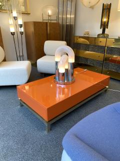 Guy LeFevre Lacquered Coffee Table and Brass by Guy Lefevre France 1970s - 1677263