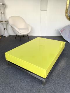 Guy LeFevre Lacquered Coffee Table and Nickeled Brass by Guy Lefevre France 1970s - 2735338