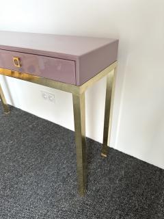 Guy LeFevre Lacquered Console Table and Brass by Guy Lefevre France 1970s - 3020555