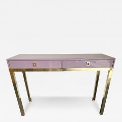 Guy LeFevre Lacquered Console Table and Brass by Guy Lefevre France 1970s - 3025158