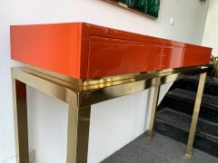 Guy LeFevre Lacquered and Brass Console by Guy Lefevre France 1970s - 1649391