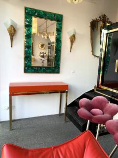 Guy LeFevre Lacquered and Brass Console by Guy Lefevre France 1970s - 1649398