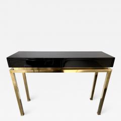 Guy LeFevre Lacquered and Brass Console by Guy Lefevre France 1970s - 2215433