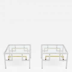 Guy LeFevre Mid century Brass chrome side tables by Guy Lefevre for Maison Jansen 1970s - 1331738