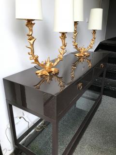 Guy LeFevre Pair of Lacquered Console by Guy Lefevre for Maison Jansen France 1970s - 711434