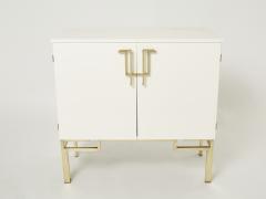 Guy LeFevre Pair of cabinets bar Guy Lefevre for Maison Jansen brass lacquered 1970s - 2226970