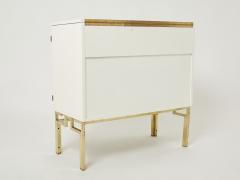 Guy LeFevre Pair of cabinets bar Guy Lefevre for Maison Jansen brass lacquered 1970s - 2226976