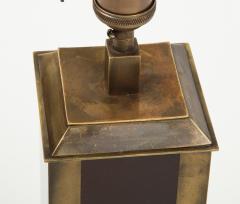 Guy LeFevre Rare Laque dAmbre and patinated brass table lamp by Guy Lefevre France 1970s - 1927887