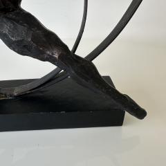 Gymnastic Cast Metal Sculpture with Copper Patina Late 20th Century  - 4731831