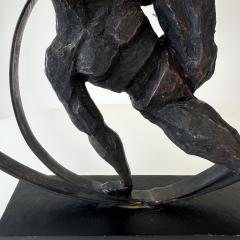 Gymnastic Cast Metal Sculpture with Copper Patina Late 20th Century  - 4731835