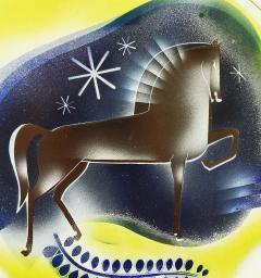 H Edward Winter Horse in the Midnight Sky by Edward Winter enamel on metal circa 1930  - 1823363