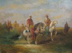 H Van Faber 19th Century Orientalist Painting with Horses - 295698