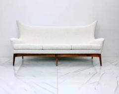 H W Klein Sculptural Wingback Sofa by H W Klein for Bramin Mobler of Denmark 1950s - 3176282