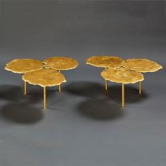 H l ne de Saint Lager 3 GOLD FLAQUES SIDE TABLE - 2242972