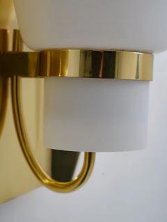 H vik Lys Pair of Scandinavian Midcentury Wall Lamps in Brass and Glass - 2575667