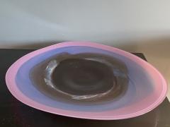 HAND BLOWN PINK AND PURPLE MODERN GLASS BOWL SIGNED - 2314196