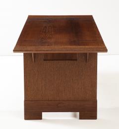 HAND CARVED BELGIAN OAK DESK - 3553213