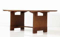 HAND CARVED BELGIAN OAK DESK - 3553214