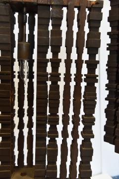 HAND CARVED Wooden 1920s CHANDELIERS PAIR  - 3845847