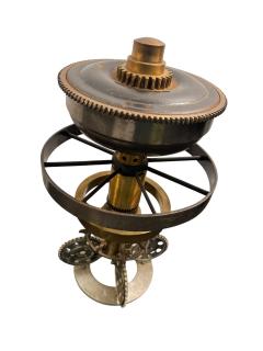 HAROLD HARRIS POST MODERN BRONZE MIXED METALS INDUSTRIAL PARTS GEARS SCULPTURE - 4647915