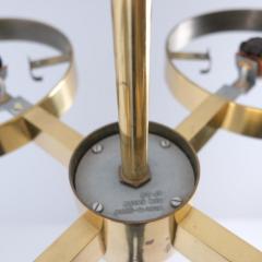 HEIKKI TURUNEN Mid Century Modern Chandelier in Brass Milk Glass Heikki Turunen Orno 1970s - 4353737