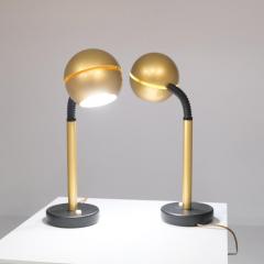 HEIKKI TURUNEN Pair of Heikki Turunen Golden Vario Table Lamps Model 940 105 Orno 1970s - 4326191