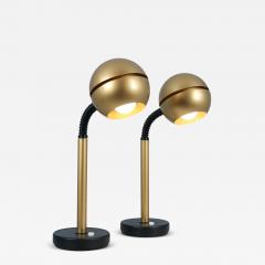HEIKKI TURUNEN Pair of Heikki Turunen Golden Vario Table Lamps Model 940 105 Orno 1970s - 4329127