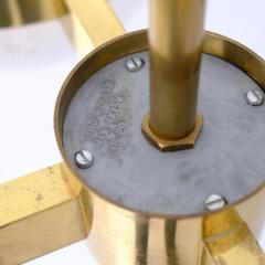 HEIKKI TURUNEN Sculptural Mid Century Chandelier Brass Glass Heikki Turunen Orno 1970s - 4423366