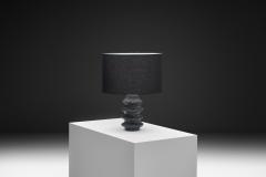 HELGE STERBERG Rippled Stoneware Table Lamp by Helge sterberg Denmark 1950s - 4785049