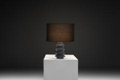 HELGE STERBERG Rippled Stoneware Table Lamp by Helge sterberg Denmark 1950s - 4785050