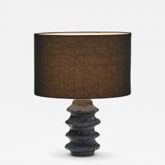 HELGE STERBERG Rippled Stoneware Table Lamp by Helge sterberg Denmark 1950s - 4804921