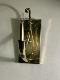 HIGH QUALITY POLISHED BRASS AND NICKEL POST MODERN HORN DESIGN SCONCES - 3735150