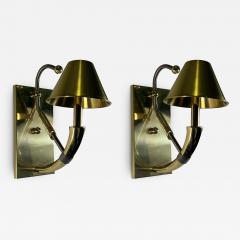 HIGH QUALITY POLISHED BRASS AND NICKEL POST MODERN HORN DESIGN SCONCES - 3740266