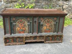 HIGHLY DECORATED FLORAL HAND PAINTED TYROLEAN BLANKET CHEST - 3683568